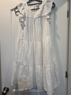 White cotton tiered Dress - Lightweight Summer Dress